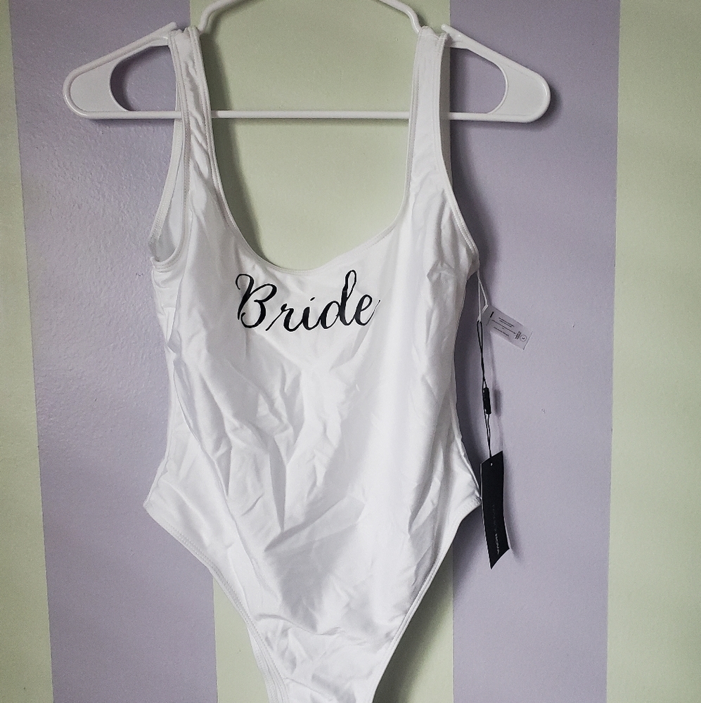 Fashion nova Bride swimsuit with veil